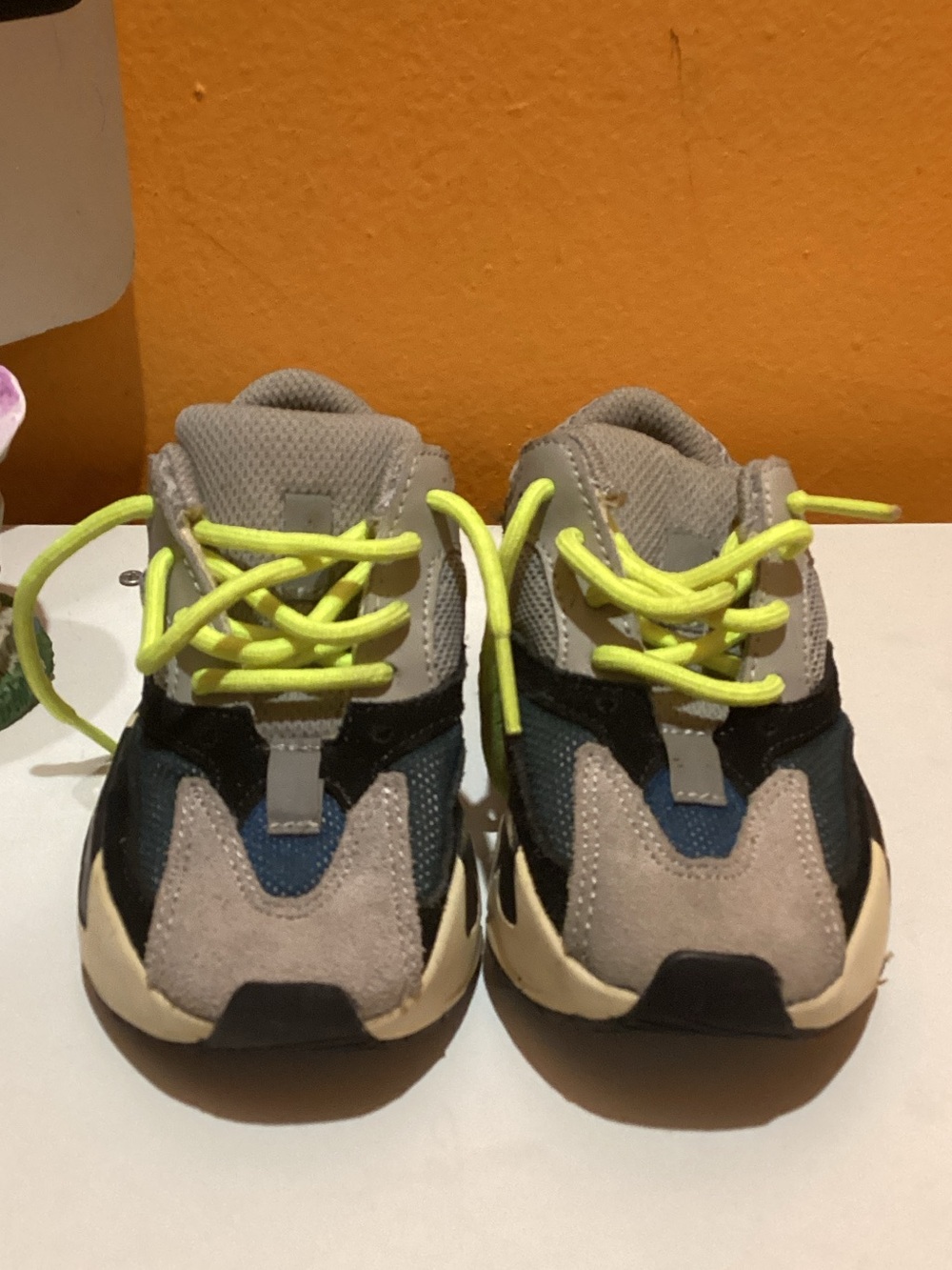 adidas Kids Multicolor Sneakers with Neon Yellow Laces